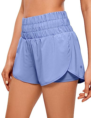 CRZ YOGA 2 in 1 Split Running Shorts for Women 3" - High Waisted Workout Athletic Gym Tennis with... | Amazon (US)