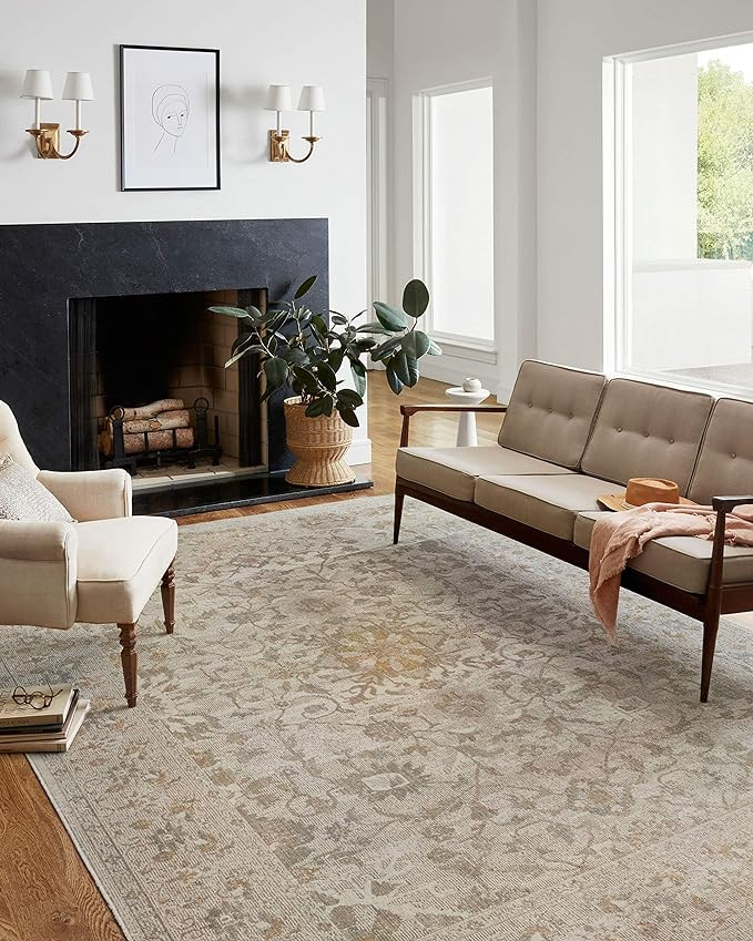 Loloi Chris Loves Julia x Rosemarie Collection ROE-02 Ivory/Natural 9'-0" x 12'-0" Area Rug | Amazon (US)