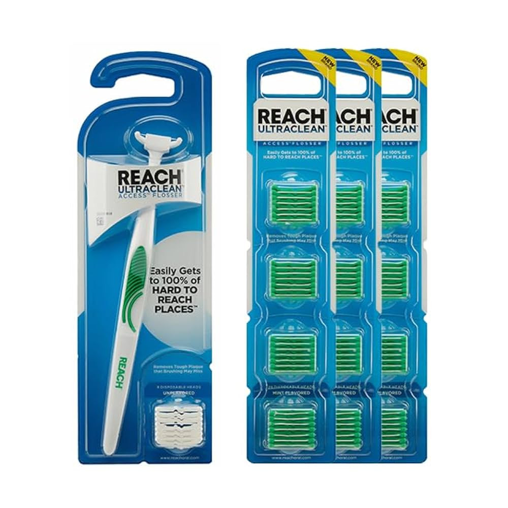 Reach Ultraclean Access Flosser Bundle, Mint, Plaque Remover for Teeth, for Hard to Reach Areas, ... | Amazon (US)