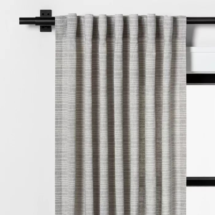 Fine Stripe Curtain Panel Gray / Sour Cream - Hearth & Hand™ with Magnolia | Target
