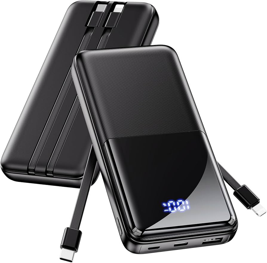 Portable Charger Power Bank - 15000mAh Battery Pack 22.5W Fast Charging Built-in Cable, Portable ... | Amazon (US)