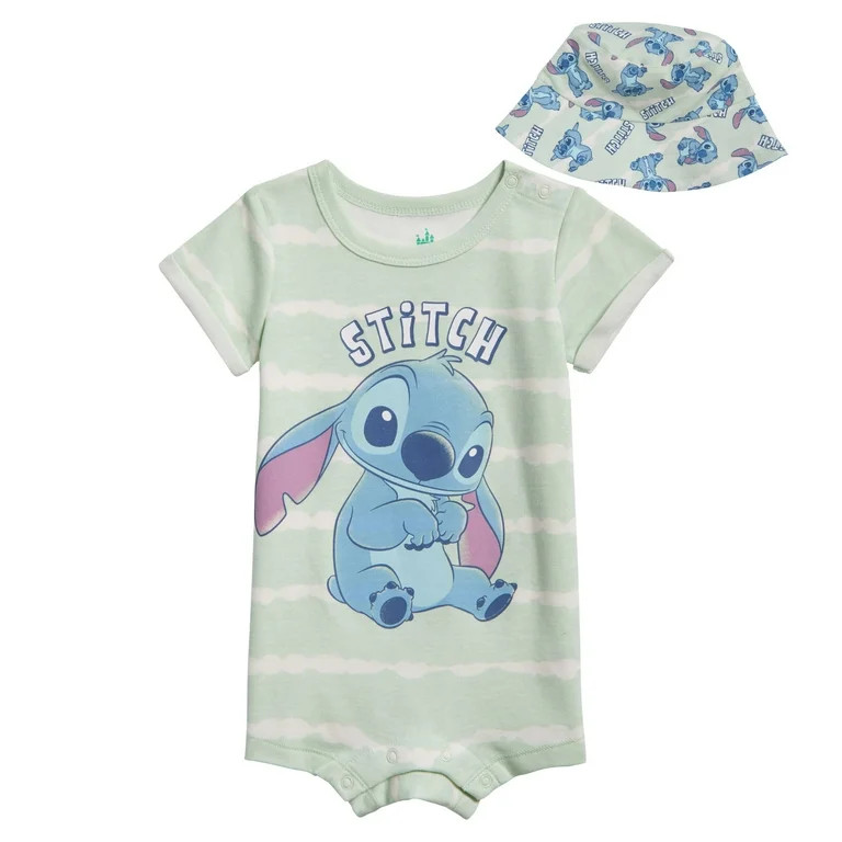 Disney Lilo & Stitch Newborn Baby Boys Romper and Hat Newborn to Infant - Walmart.com | Walmart (US)