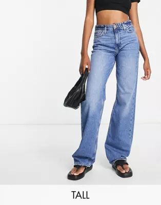 River Island Tall 90s straight jeans in blue | ASOS (Global)