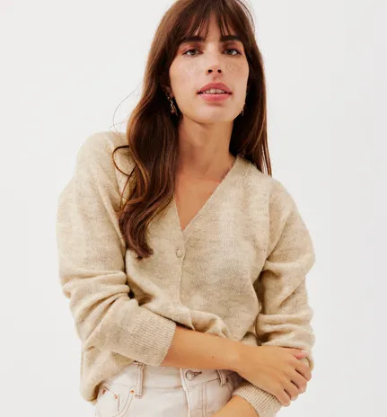 Pull / Gilet recto verso Femme - Beige | Promod (FR)