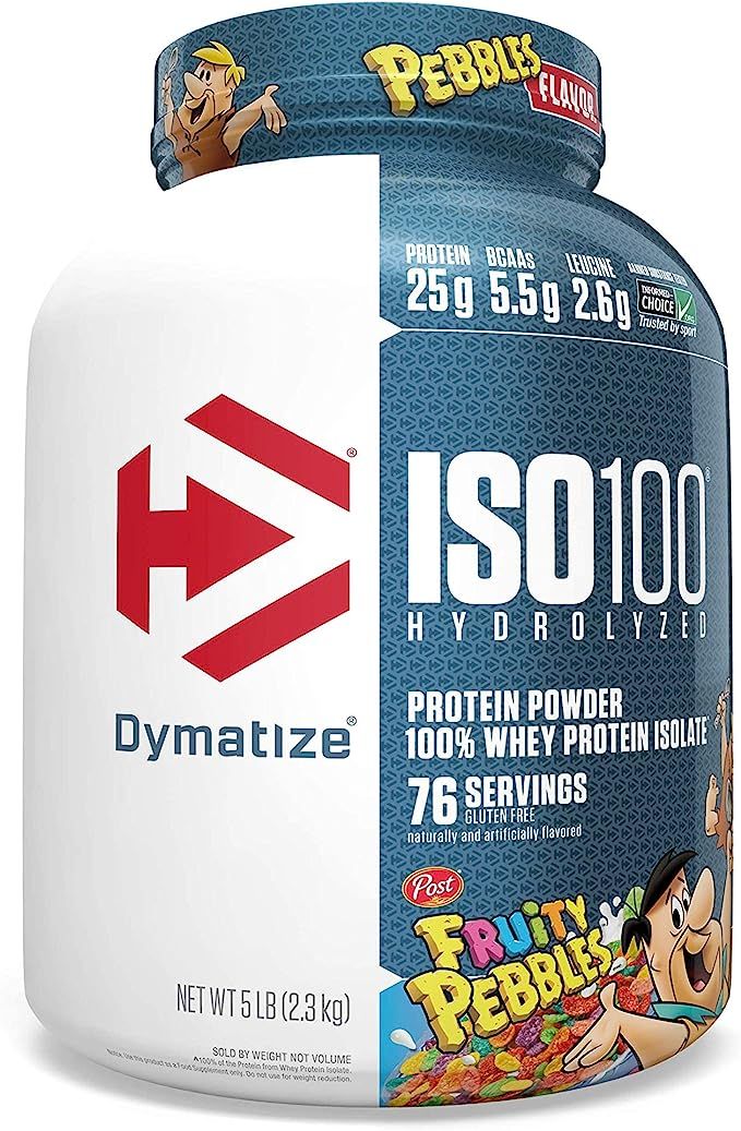 Dymatize ISO100 Hydrolyzed Protein Powder, 100% Whey Isolate, 25g of Protein, 5.5g BCAAs, Gluten ... | Amazon (US)