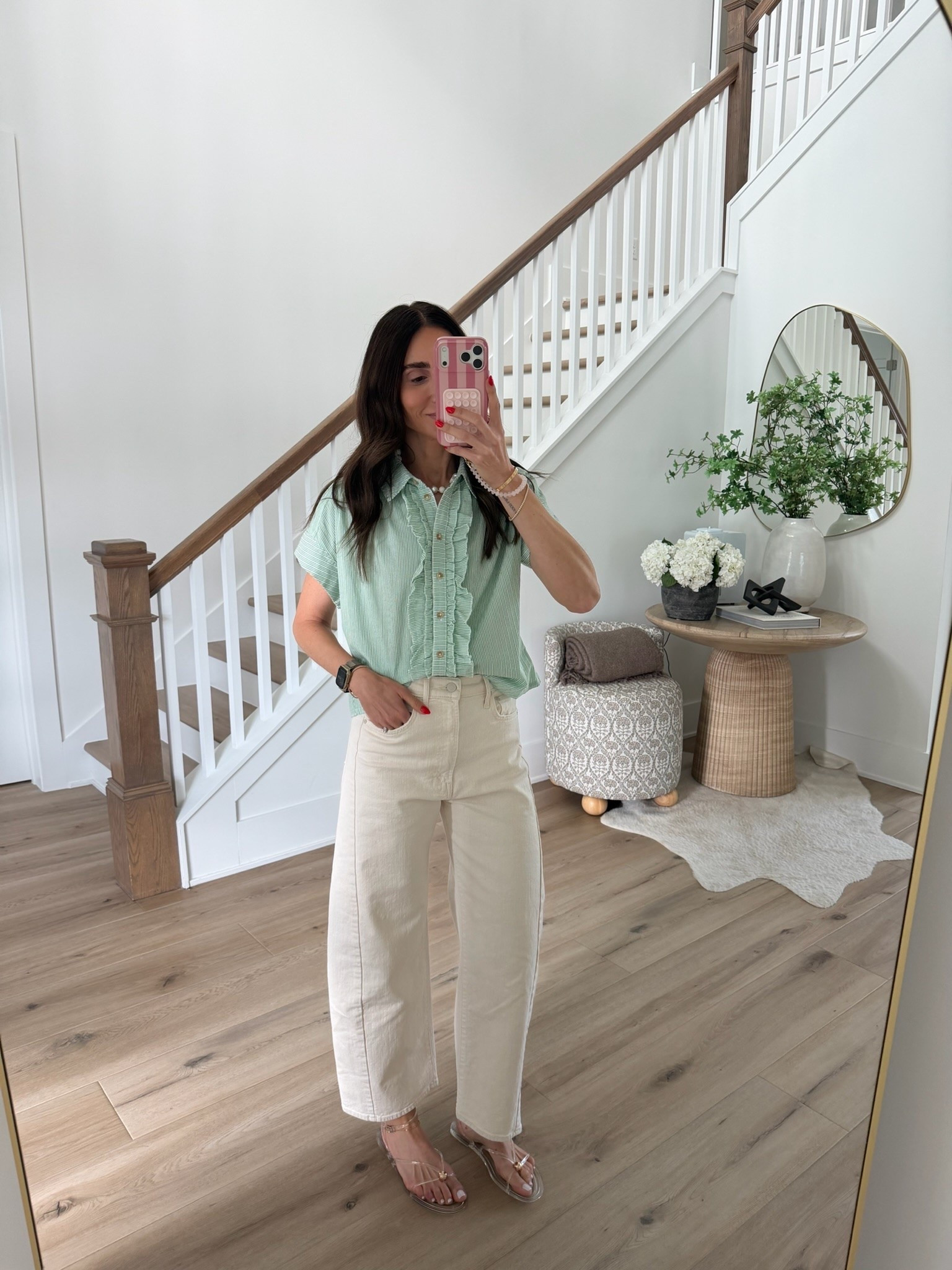 This mint ruffle blouse is such a fresh summer find. The soft color and feminine details make it feel elevated, while the relaxed fit pairs perfectly with white denim, shorts, or linen pants. It’s one of those tops that looks polished with almost no effort.

Use code ANNAB20 for 20% off $100+

Mint green blouse, Ruffle top, White denim outfit, Summer blouse, Casual chic style, Elevated everyday fashion, Vacation outfit, Feminine top, Boutique style, Summer wardrobe staple, annabrstyle

#LTKootd #LTKSaleAlert #LTKOver40