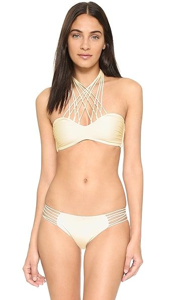 Kahala Crisscross Halter Bandeau Bikini Top | Shopbop