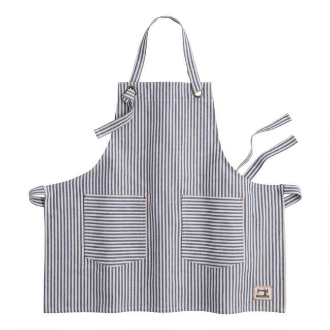 Blue and White Ticking Stripe Apron | World Market