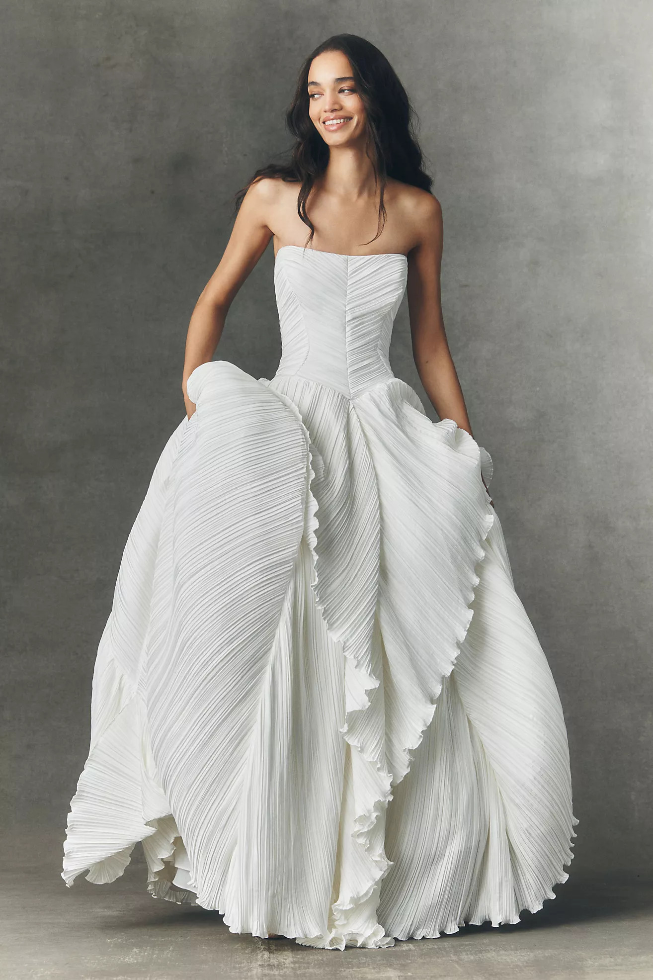 BHLDN Eleonara Strapless Fit & Flare Wedding Gown | Anthropologie (US)