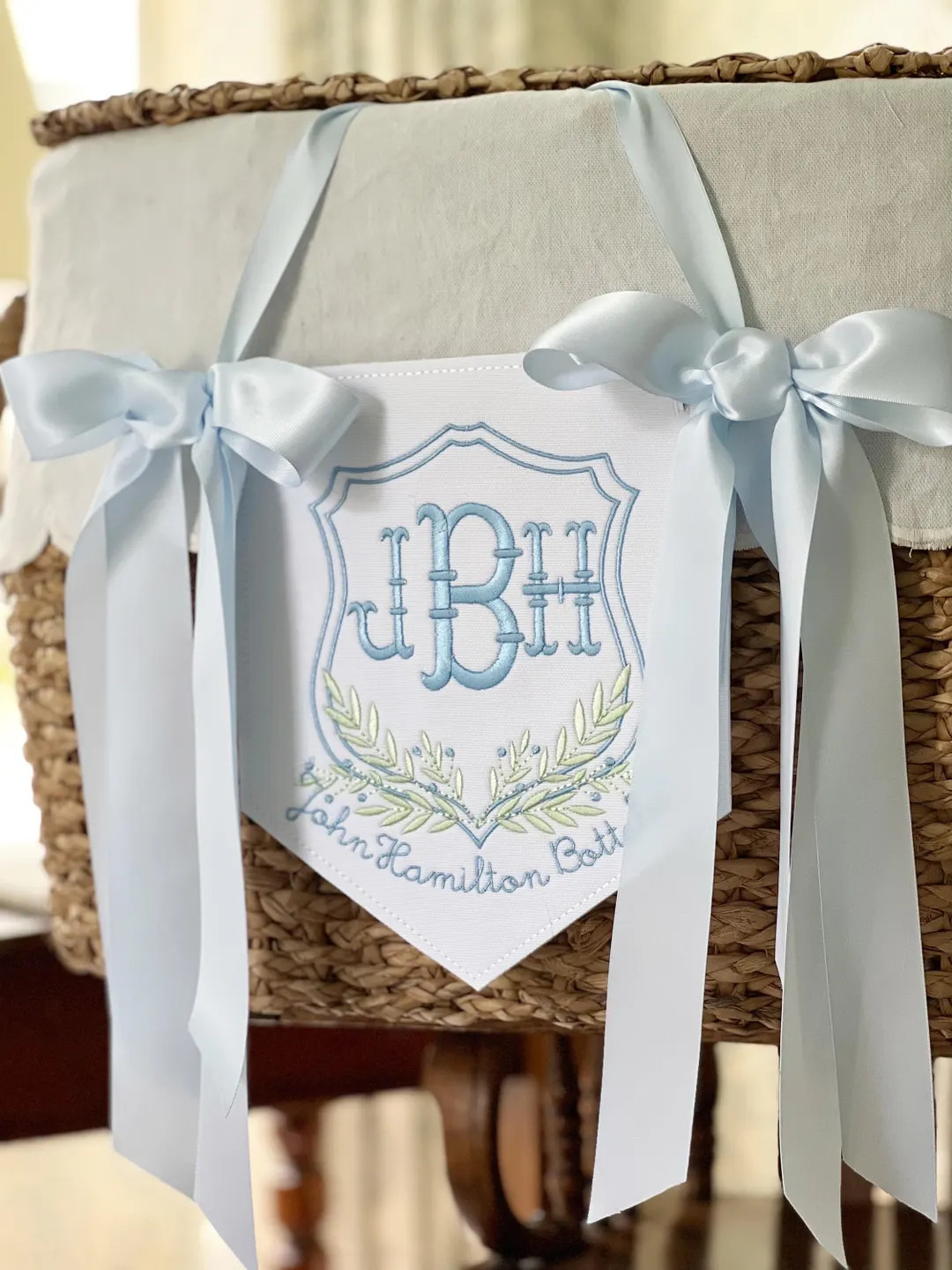 Custom Baby Banner for Hospital Door Sign, Monogram Baby Announcement Banner, Embroidered Baby Na... | Etsy (US)