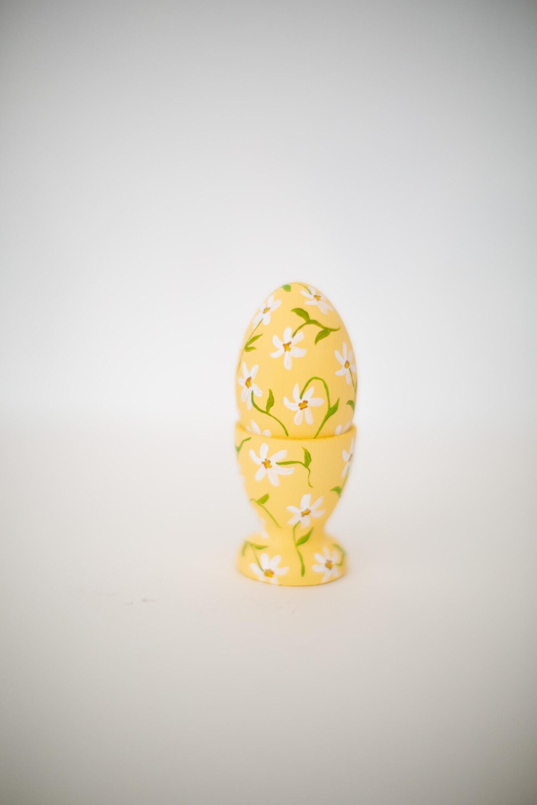 Heirloom Wooden Easter Eggs - Butter Yellow Daisies - Hand Painted -  2.5" Small Size + Egg Cup | Etsy (US)