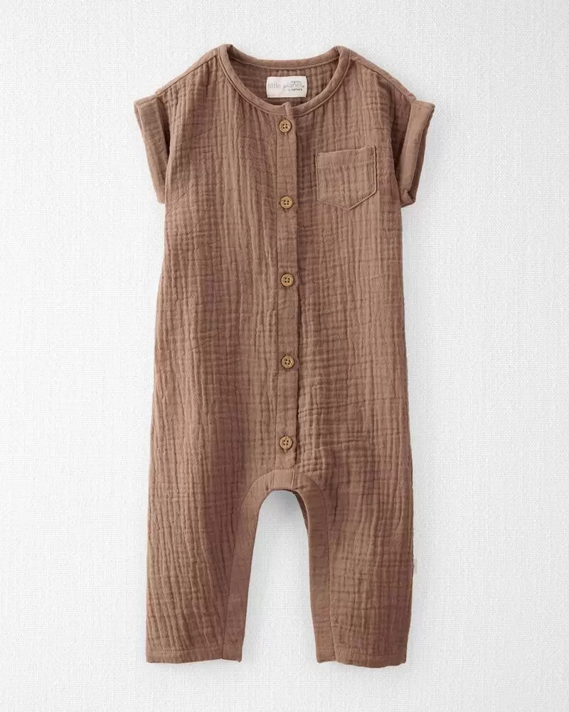Baby Organic Cotton Gauze Jumpsuit | Carter's