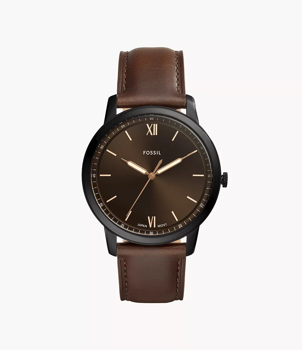 Minimalist Three-Hand Brown Leather Watch | Fossil (US)