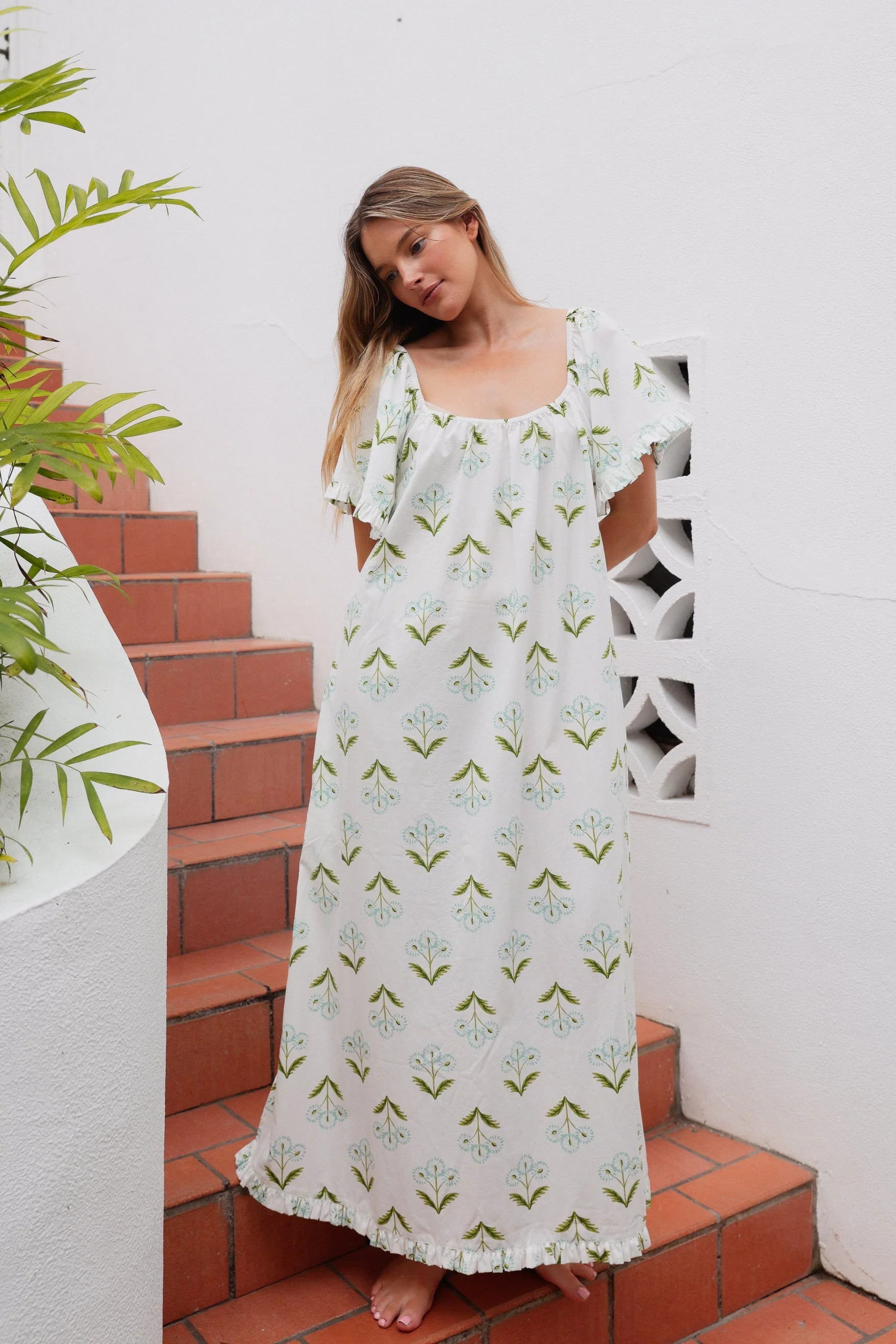 Betty Lounge Dress - Long - Cotton Modal - Dandelion | Piyama US