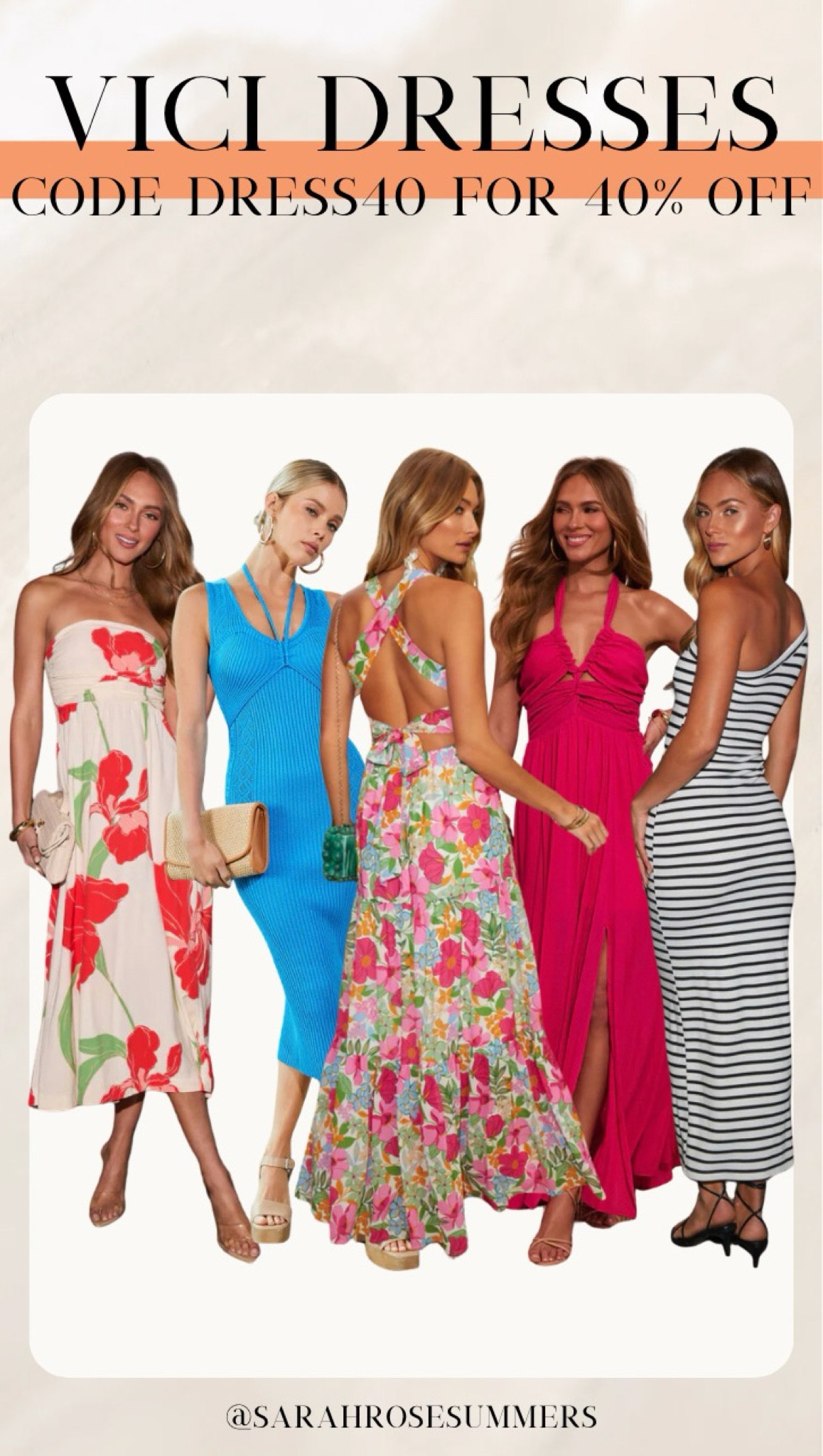 Take me to the beach! Resort wear dresses on sale. Code dress40 for 40% off dresses at VICI. 

#LTKSaleAlert #LTKFindsUnder100 #LTKStyleTip