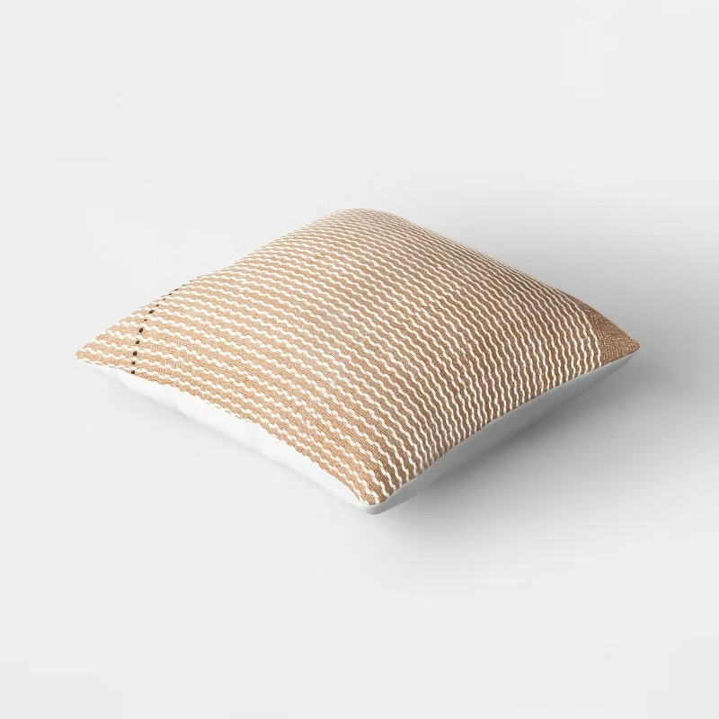 Outdoor Throw Pillow Neutral Pieced Stripe - Threshold™ designed with Studio McGee | Target