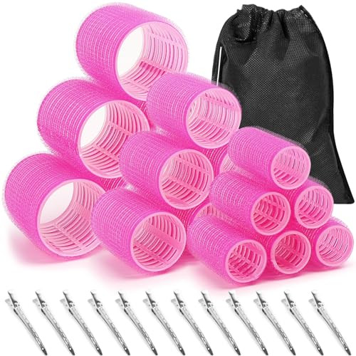Self Grip Rollers Hair Curlers 30Pcs Set with 18Pcs Hair Roller 3 Sizes (6 Large Rollers, 6 Medium Rollers and 6 Small Rollers) and 12 Clips for Long Medium Short Hair Volume | Amazon (US)