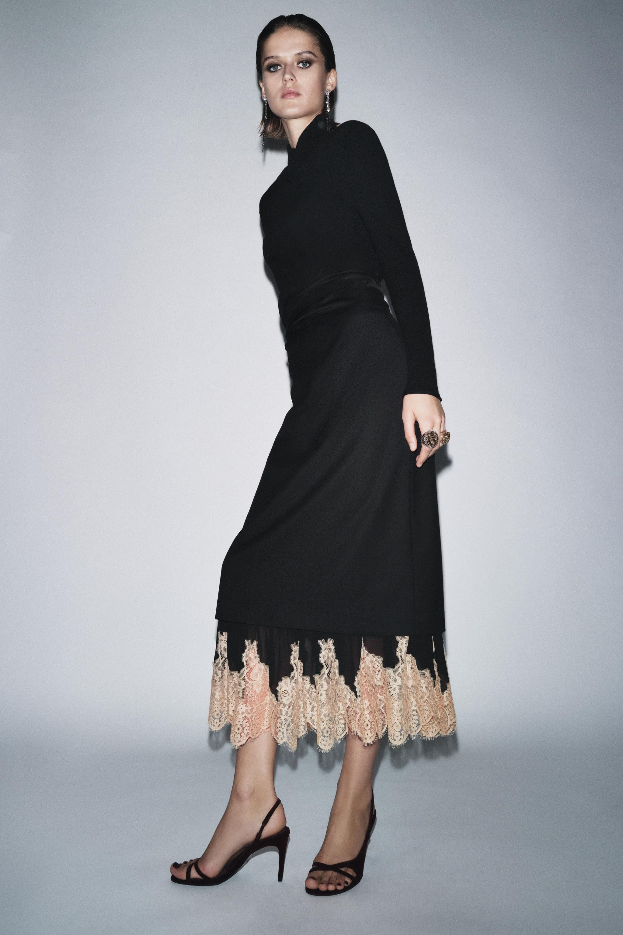 ZW COLLECTION COMBINED LACE SKIRT | Zara Canada