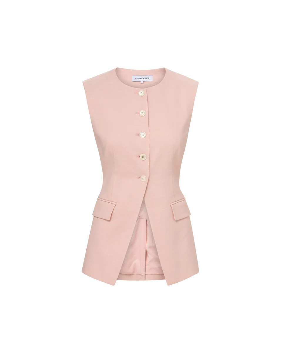 Lois Linen Vest Top in Pink | Veronica Beard | Veronica Beard