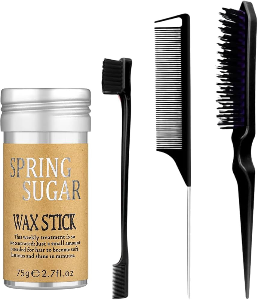 Hair Wax Stick Set, Slick Stick for Hair Control, Hair Styling Comb for Flyaways Frizz Hair Wigs,... | Amazon (US)