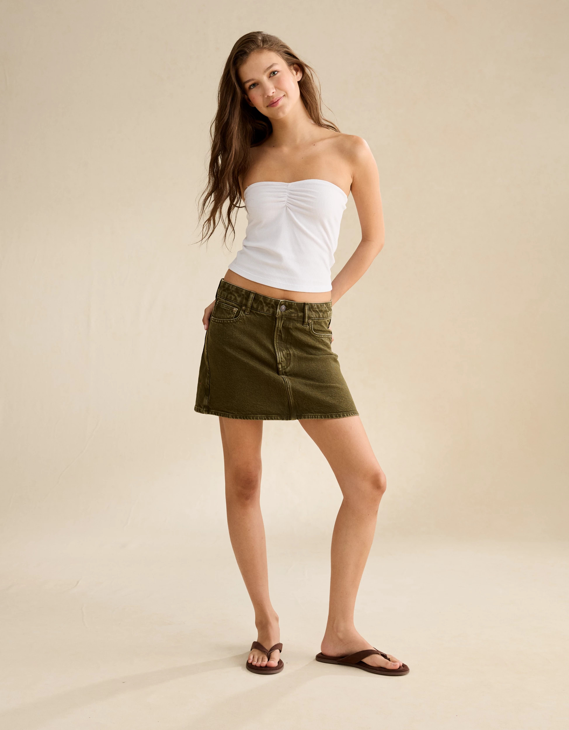 Online Exclusive AE Stretch High-Waisted Perfect Mini Skirt | American Eagle Outfitters (US & CA)