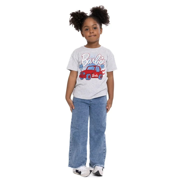 Mattel Barbie Toddler Girls Short Sleeve Americana Crewneck T-Shirt, Sizes 12M-5T | Walmart (US)