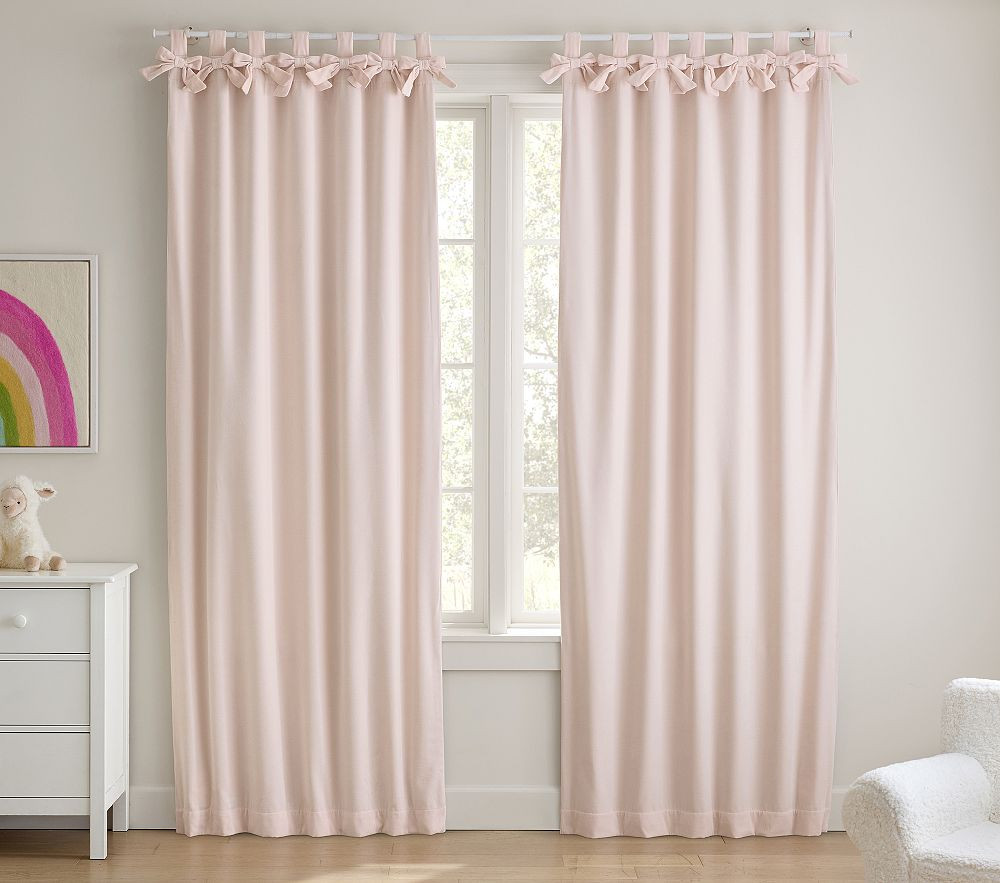 Plush Chenille Bows Blackout Curtain | Pottery Barn Kids