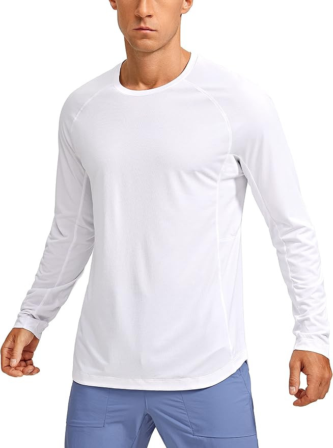 CRZ YOGA Men's Long Sleeve Shirts Lightweight Running Workout Shirts Moisture Wicking Quick Dry T... | Amazon (US)
