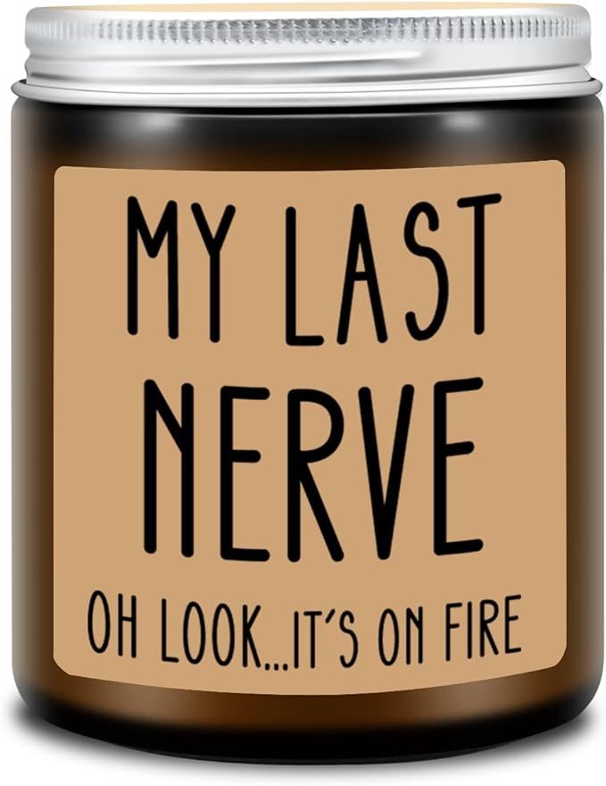 Homsolver Birthday Gifts for Women, Funny Gifts for Best Friend Women - My Last Nerve Candle - Un... | Amazon (US)