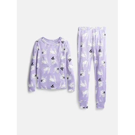 Halloween Girls' Tight Fit Long Sleeve Top and Pants Pajama Set from Way to Celebrate, 2-Piece, Sizes 4-10 | Walmart (US)