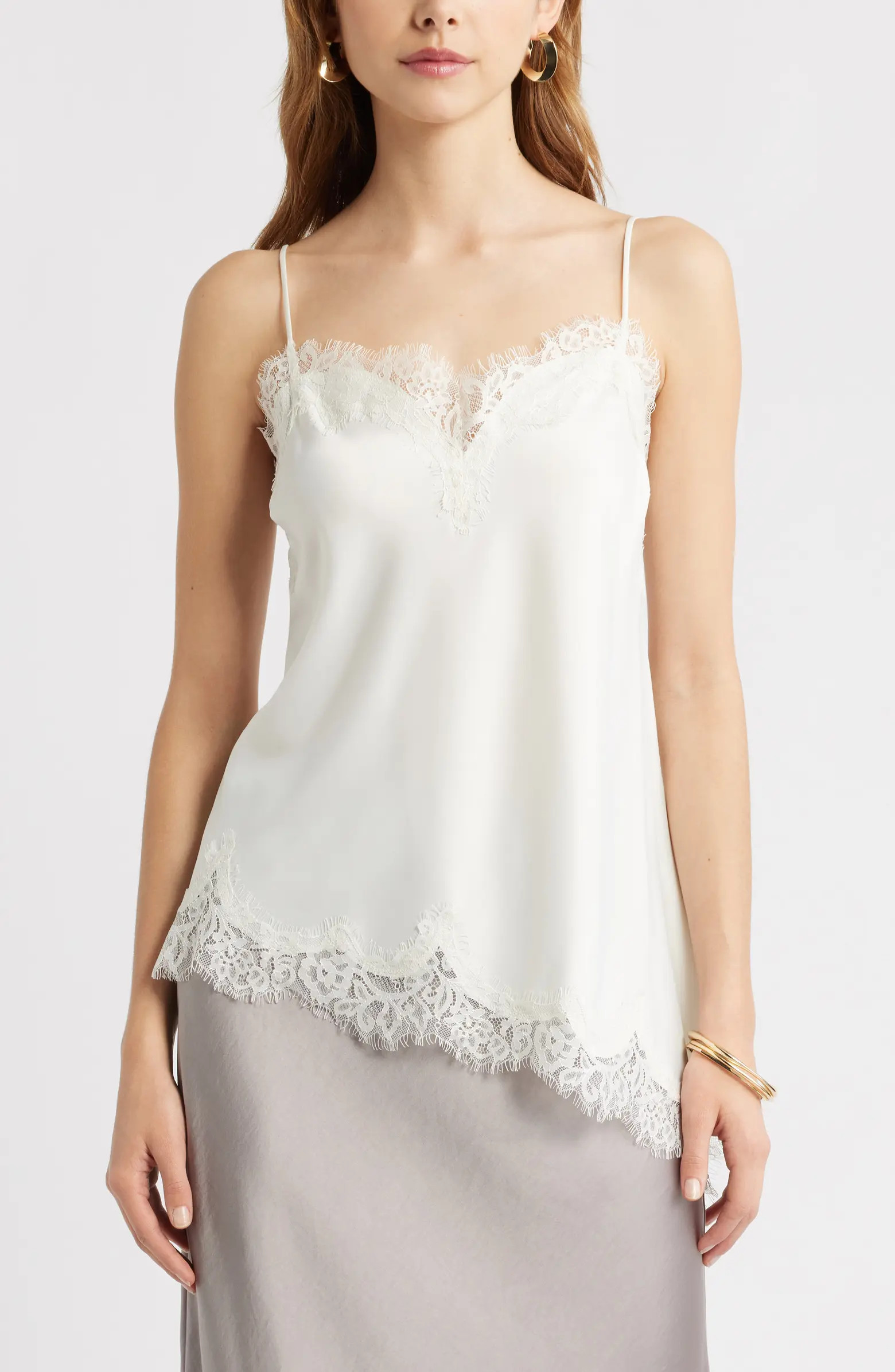 Lace Trim Satin Camisole | Nordstrom