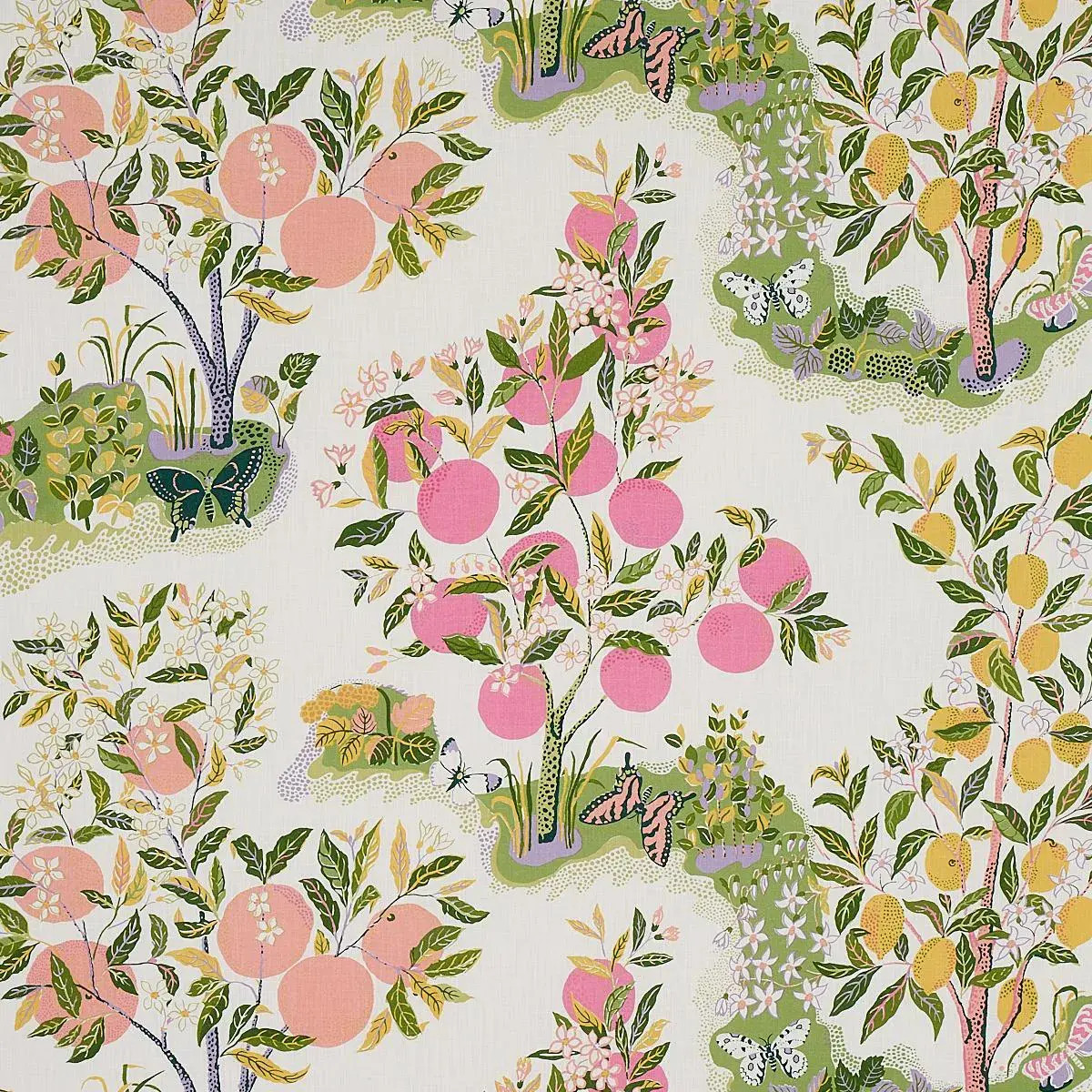 Schumacher Citrus Garden Indoor/Outdoor Fabric in Garden | Chairish