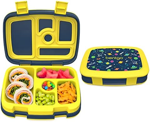 Bentgo® Kids Prints Leak-Proof, 5-Compartment Bento-Style Kids Lunch Box - Ideal Portion Sizes f... | Amazon (US)