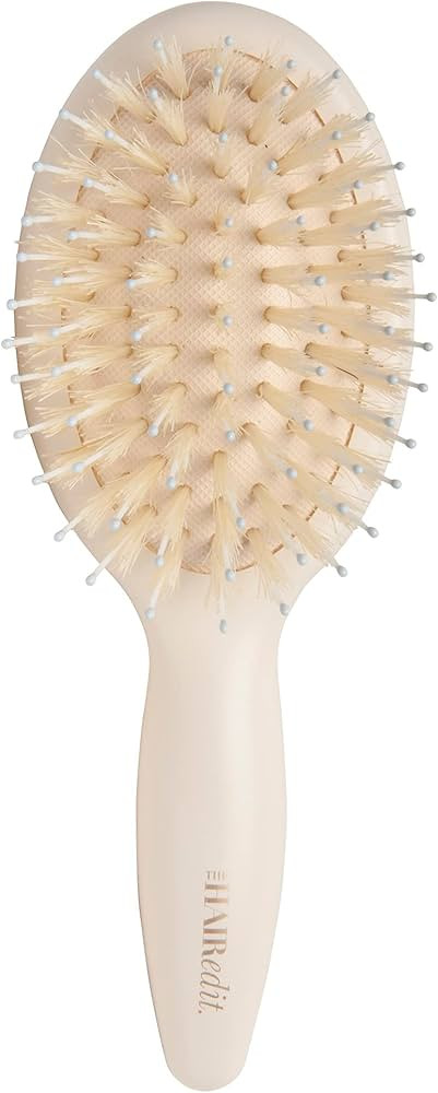 The Hair Edit Finish & Shine Travel Size Boar Bristle Hair Brush Cream | Amazon (US)