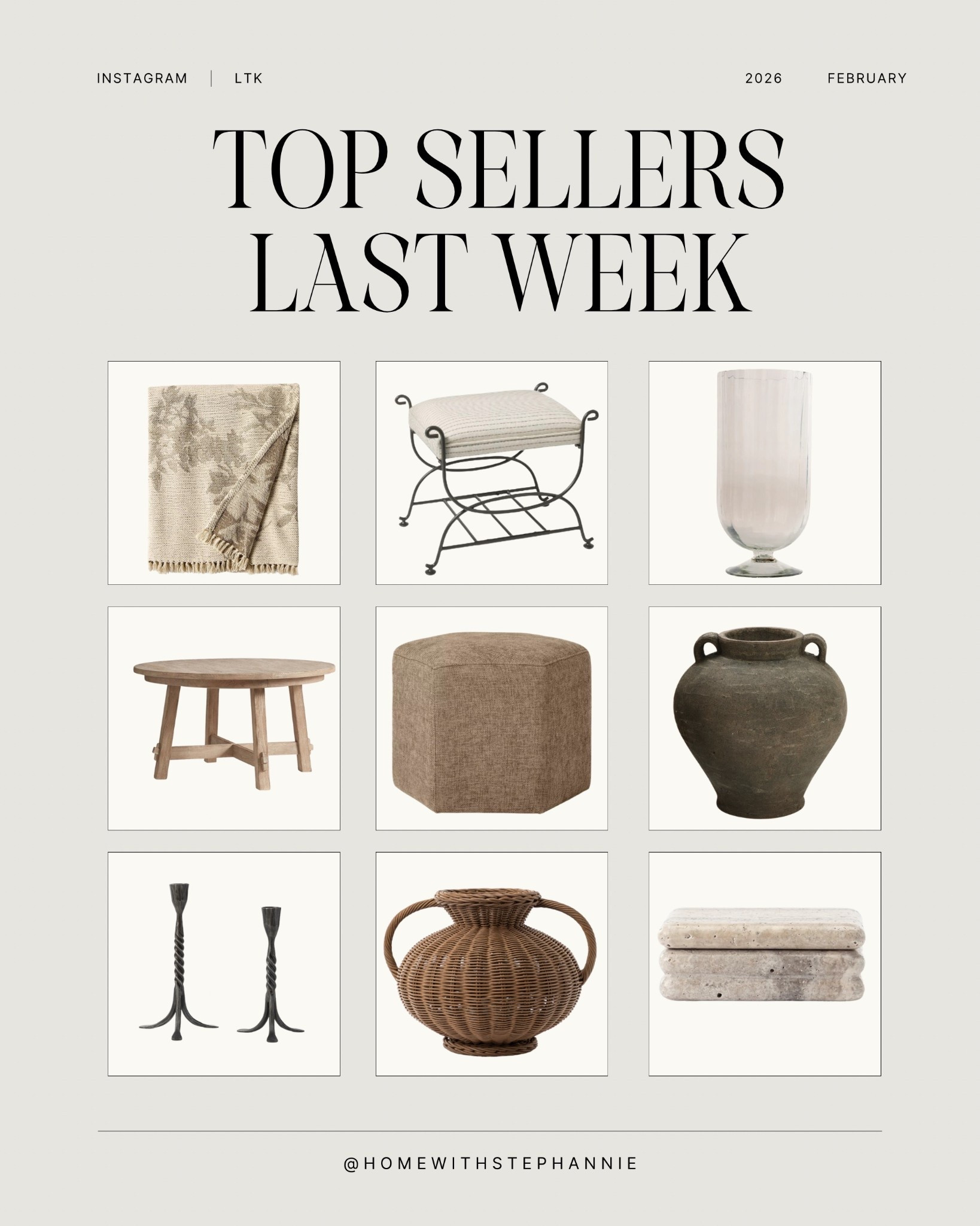 Home decor finds most loved this past week 

@Wayfair 
@Target 
@mcgeeandco 

#homedecor #mcgeeandco #wayfairhome #ottoman #targethome

#LTKSaleAlert #LTKSeasonal #LTKHome