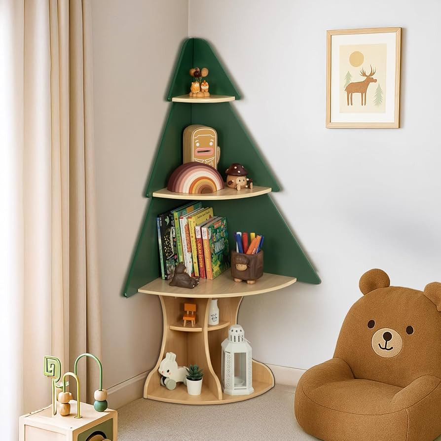 OOOK Kids Book Shelf Tree Bookshelf for Kids, Corner Bookshelf with Storage, Montessori Book Shel... | Amazon (US)