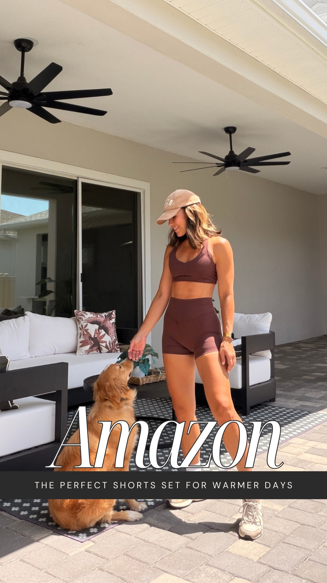 Amazon set I keep reaching for once it starts heating up—this one is so good ☀️

I got it in fudge brown (such a flattering neutral), but it comes in other colors too.

Cross back sports bra with a clean V neckline and adjustable twist-back detail that really shapes your back. Medium compression, buttery soft, and supportive without feeling restrictive.

Paired with the 4” high-waisted biker shorts—no front seam, sculpting V waistband, and they stay in place the entire workout.

This is exactly what I wear for Florida workouts—light, breathable, and moves with you.

#LTKActive #LTKgrwm #LTKfitnessgoals
