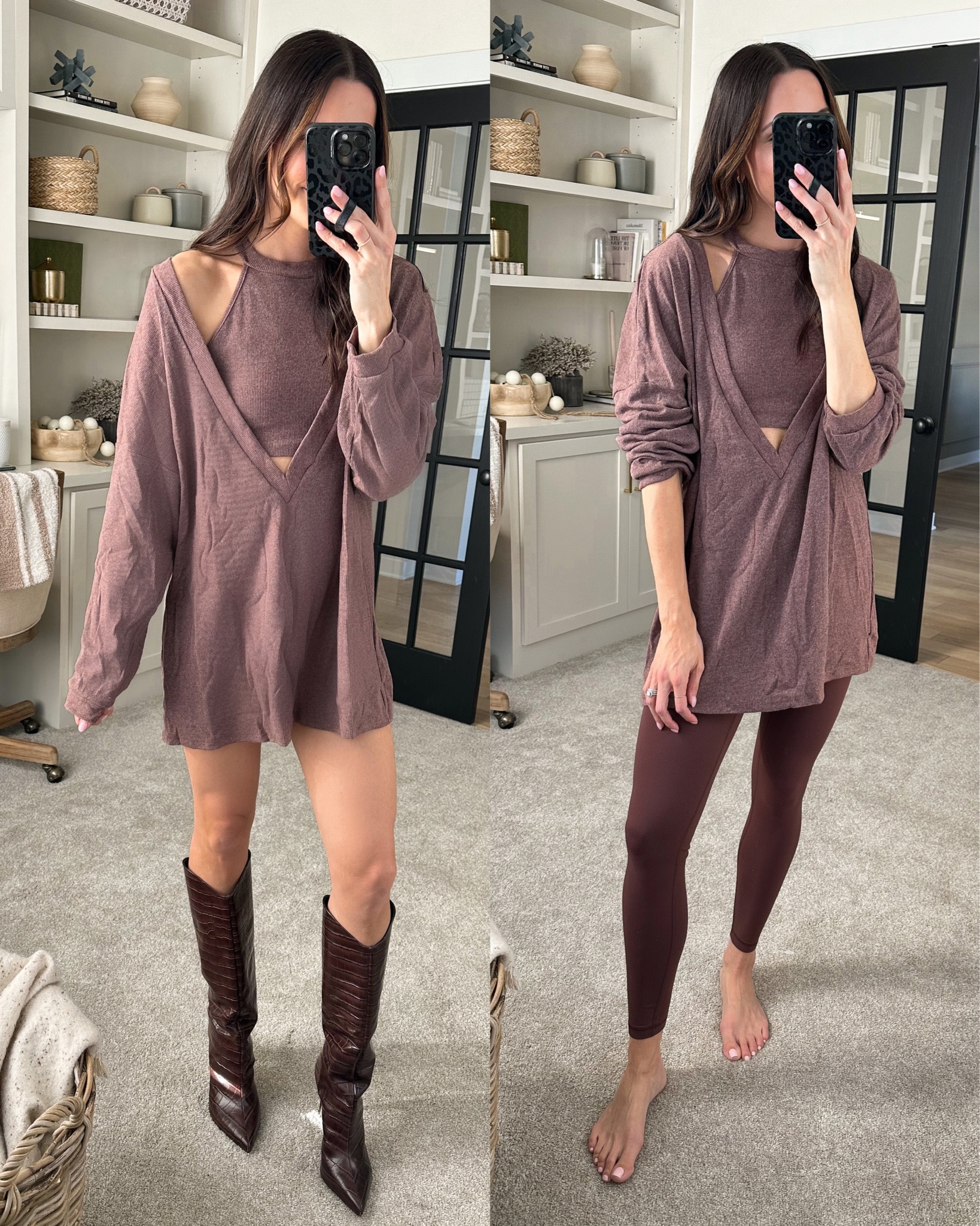 2 piece dress tunic: sized up to a M, too short for me to wear as a dress (5’7”) but would be perfect for someone petite!

Schutz boots: TTS

Leggings are the best Lululemon align dupes ever! True to size (S) 28” 

Amazon finds, amazon fashion 

#LTKstyletip #LTKunder50 #LTKFind