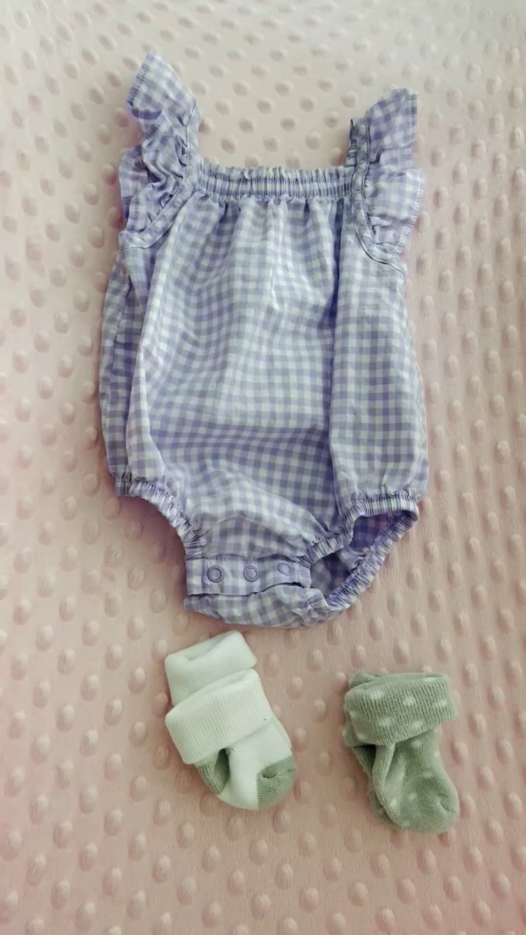 Baby girl spring outfit you’ll reach for on repeat 💜 This purple gingham bubble romper is the sweetest pick for spring baby style and doubles perfectly as one of our favorite baby summer outfits. Paired with soft gray and white baby socks for an easy, polished look that keeps baby comfy all day. I love purple as a girl alternative to pink for girl baby clothes.


#LTKKids #LTKSeasonal #LTKBaby
