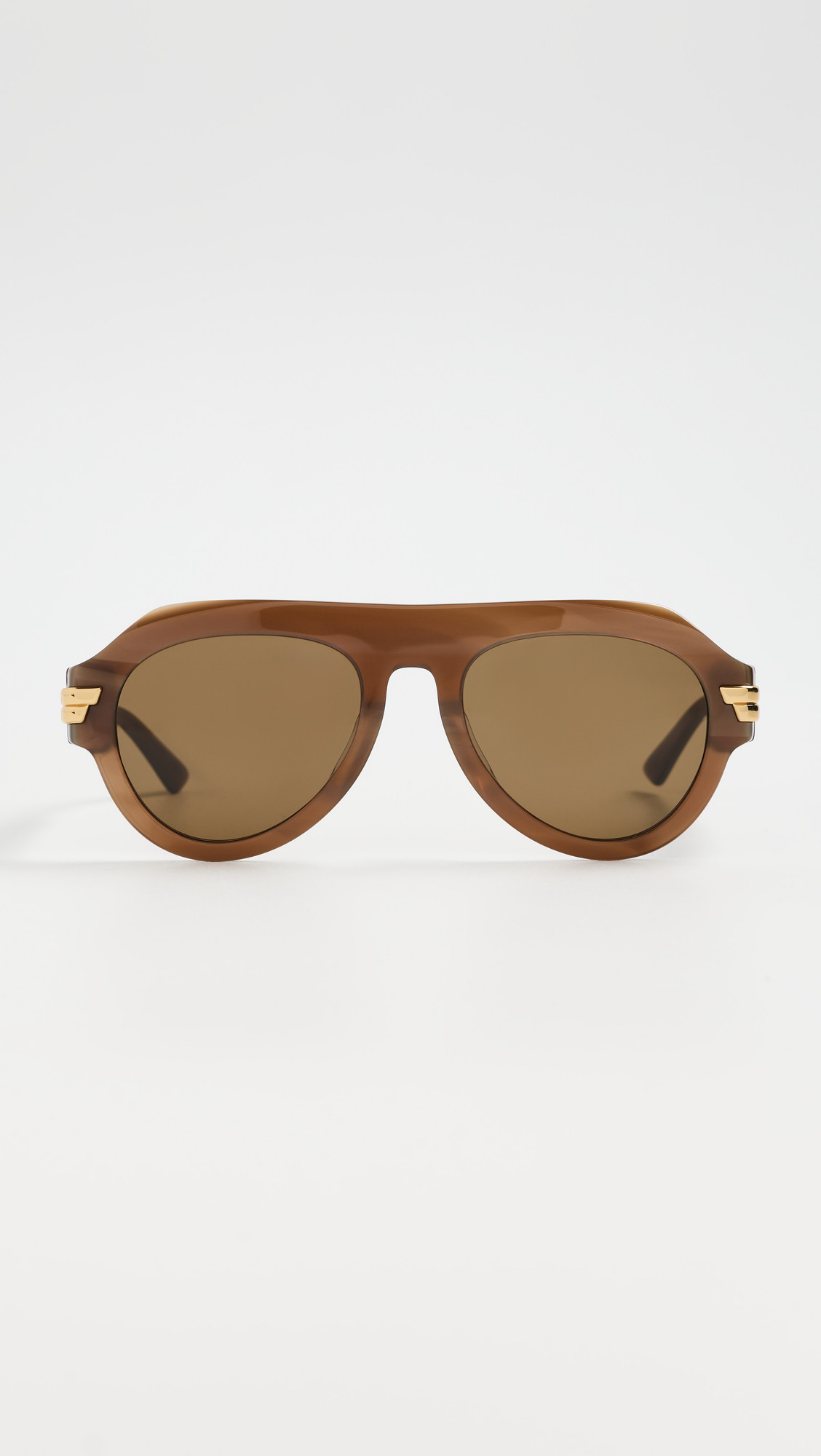 Bottega Veneta Mitre Aviator Sunglasses Brown-Brown-Brown One Size | Shopbop