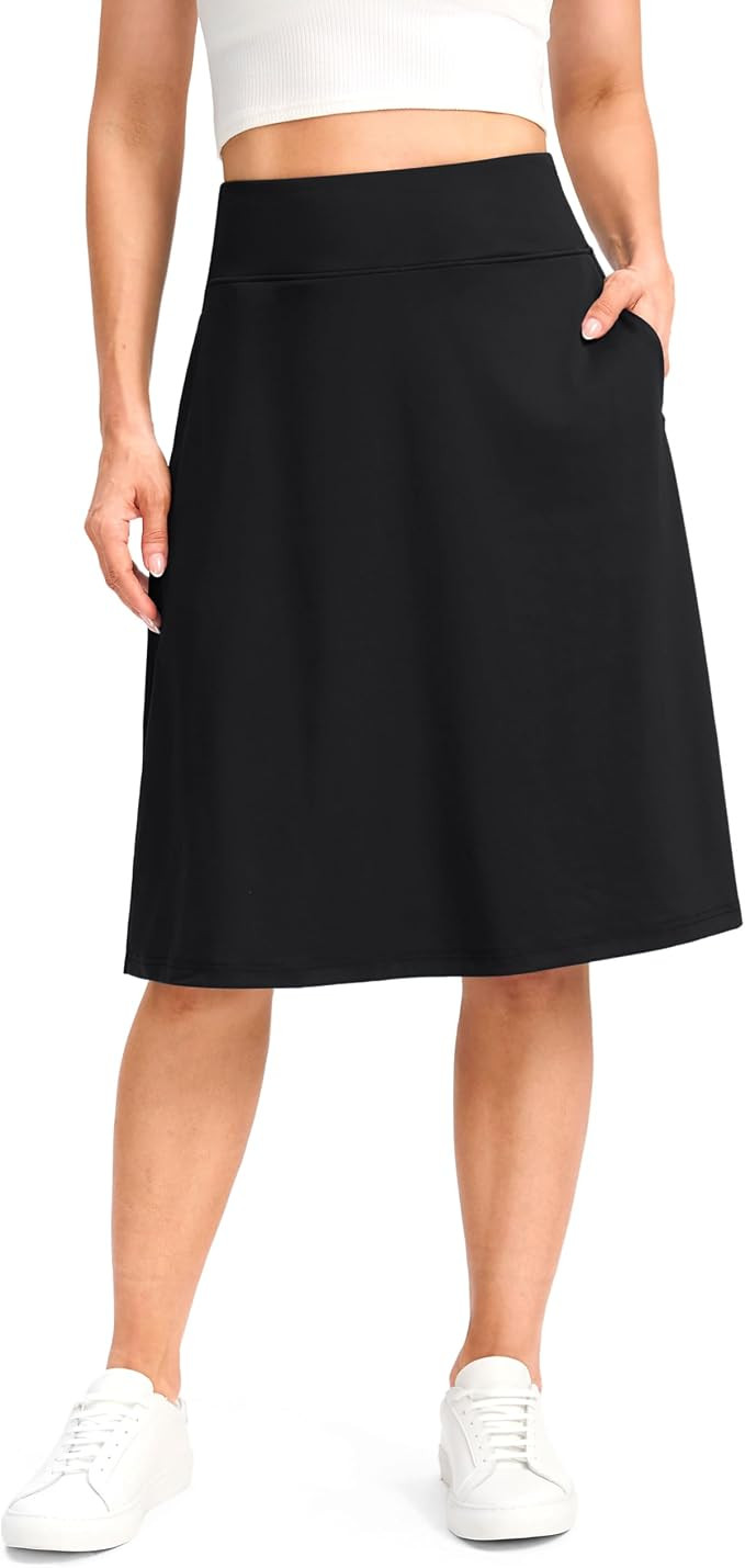 25" Knee Length Long Skorts for Women with Pockets Dressy Casual Midi Skort Summer Travel Modest ... | Amazon (US)