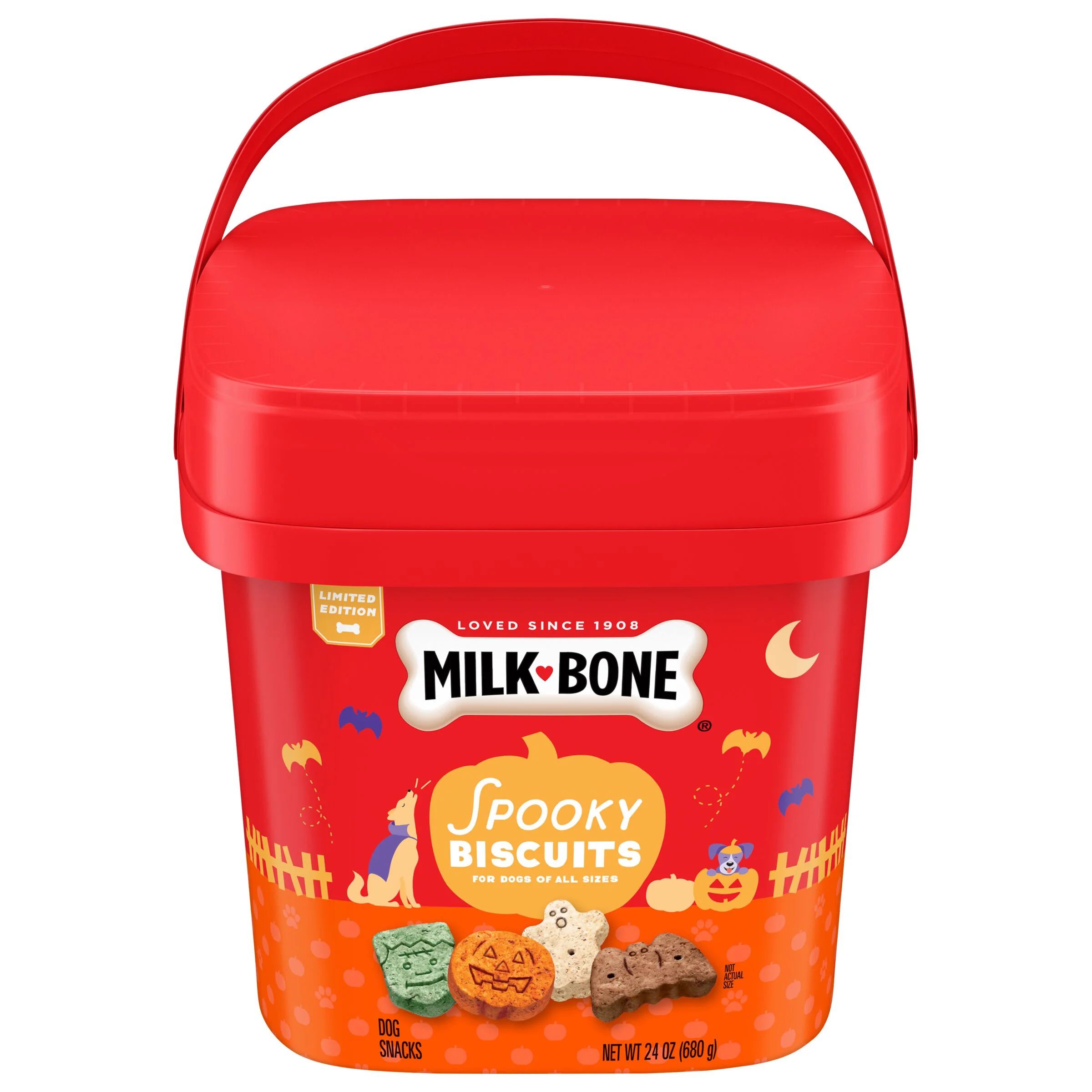 Milk-Bone Spooky Biscuits, Halloween Dog Treats, 24oz Pail | Walmart (US)