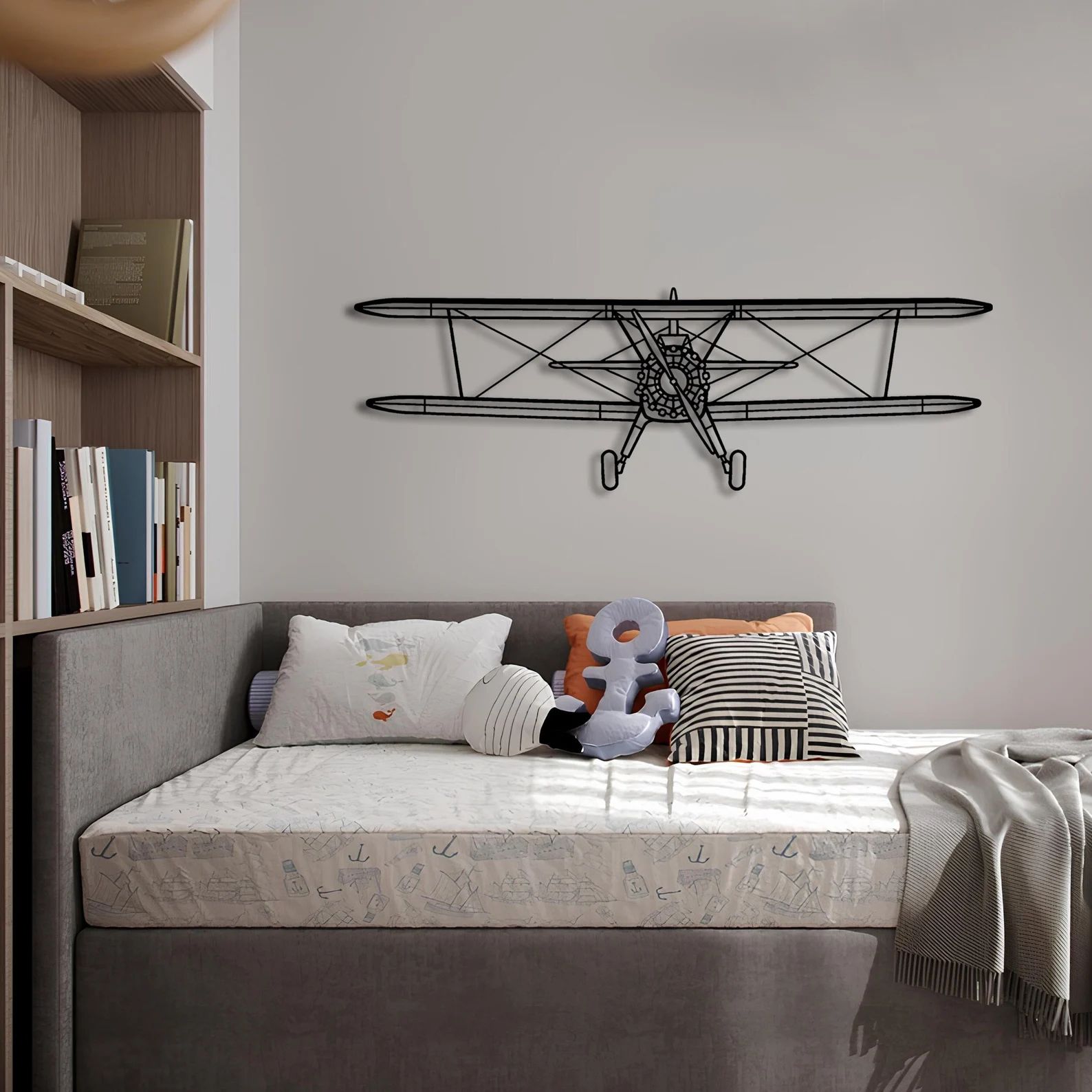 Airplane Silhouette Metal Wall Art, Airplane Wall Art, Plane Metal Sign, Metal Airplane, Gift for... | Etsy (US)