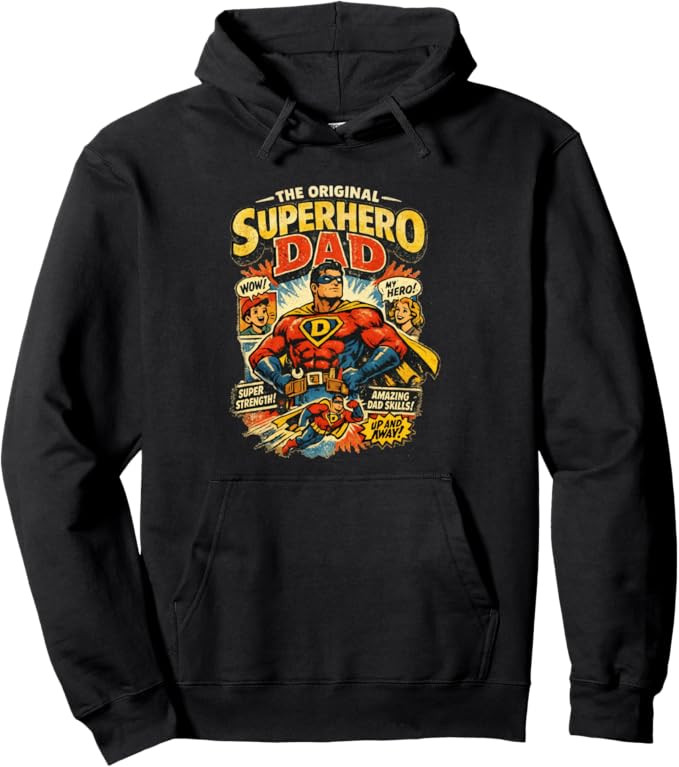 The Original Superhero Dad Vintage Comic Graphic Pullover Hoodie | Amazon (US)