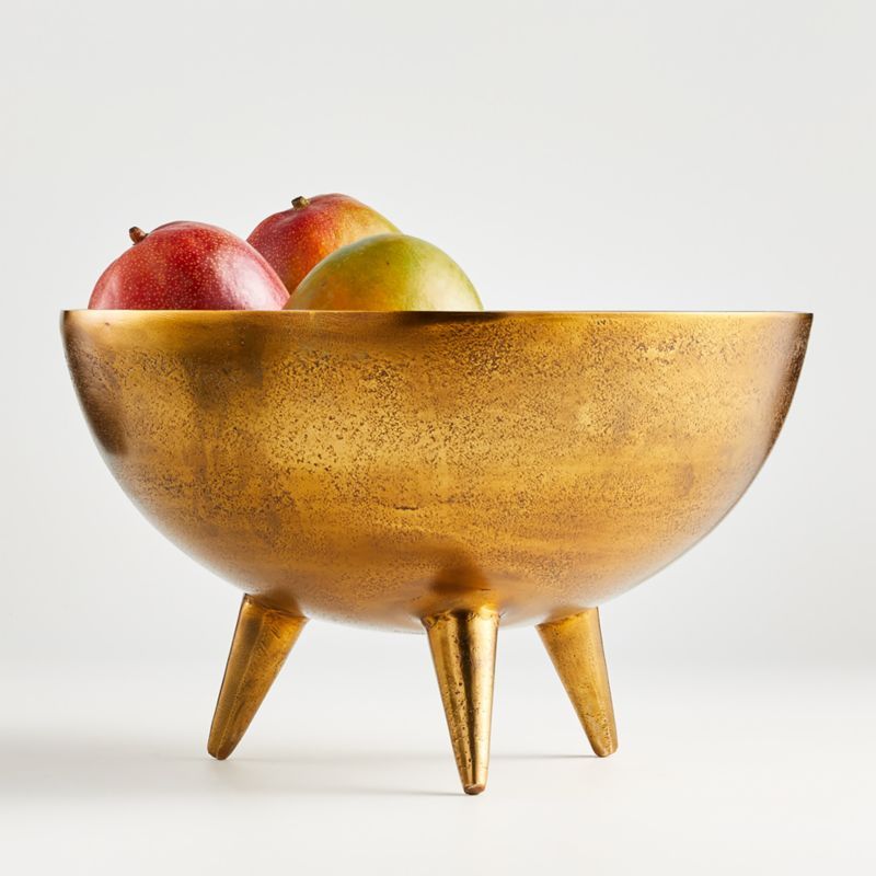 Picardy Brass Footed Bowl + Reviews | Crate and Barrel | Crate & Barrel