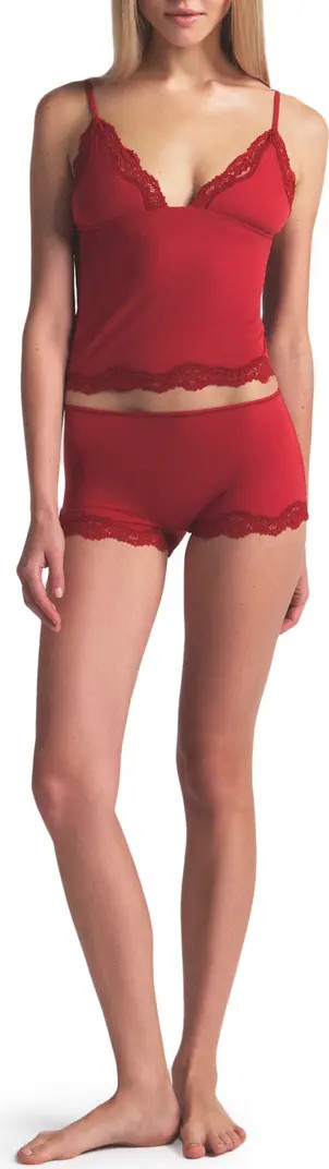 Fits Everybody Lace Trim Crop Camisole & Shorts Pajamas | Nordstrom