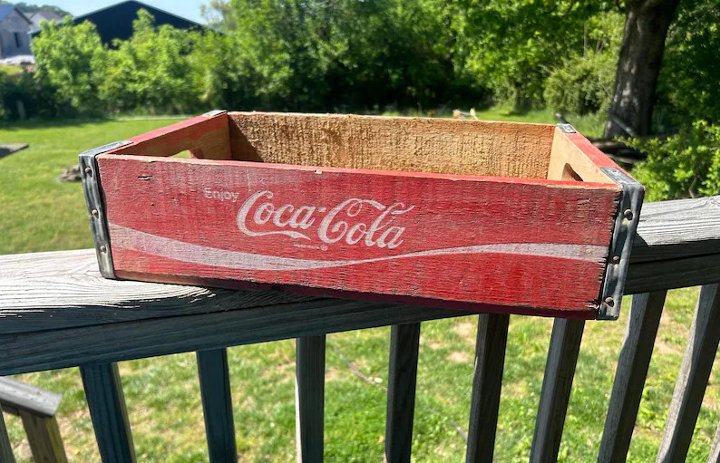 Vintage Red Coca-cola Bottle Crate- Wood and Metal Coke Crate - Etsy | Etsy (Global)
