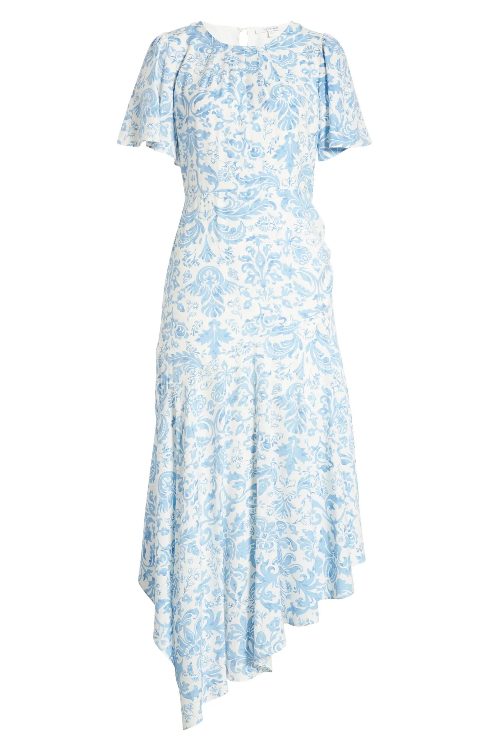 ZOE AND CLAIRE Paisley Asymmetric Hem Dress | Nordstrom | Nordstrom