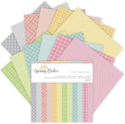 24 Sheets 6"x6" Pink Spring Scrapbook Paper - Single-Sided Pattern Decorative Paper | Scrapbook S... | Amazon (US)