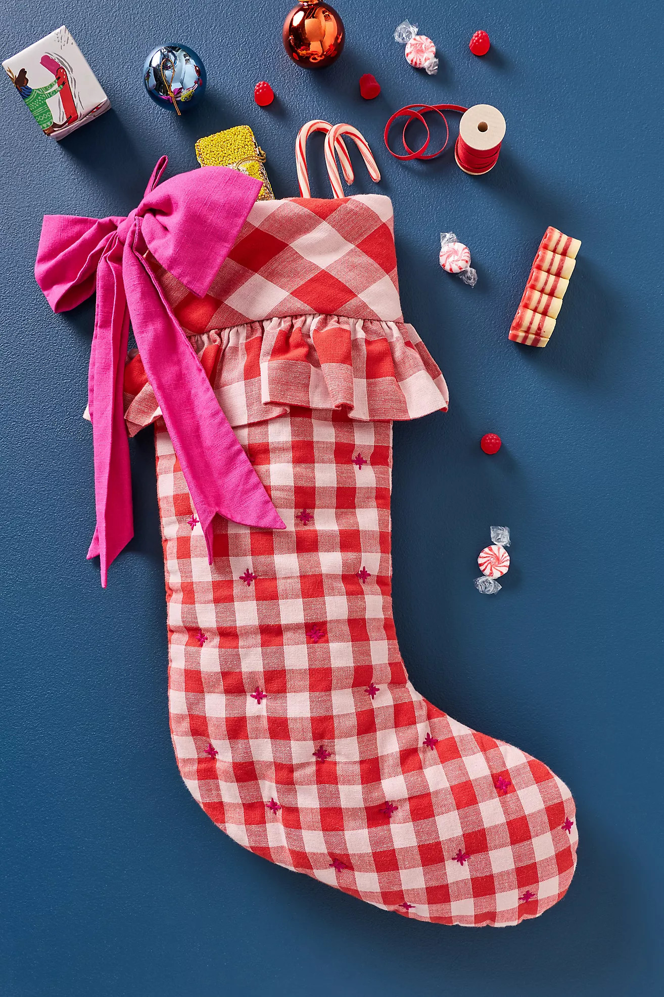 Gingham Bow Stocking | Anthropologie (US)